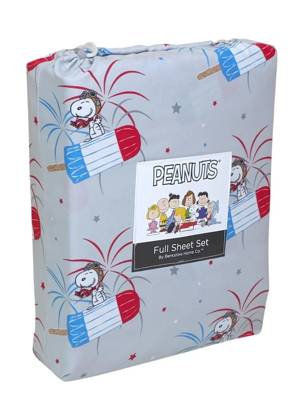 Peanuts Snoopy Full Double Sheet Set By Berkshire Fireworks Popsicles Summer USA